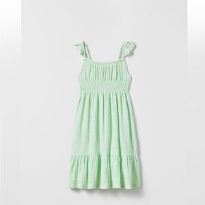 Zara Green Ruffled Smocked Tiered Sundress size 9